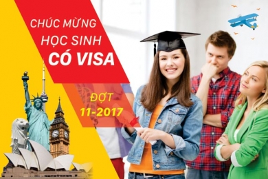 Chúc mừng các bạn học sinh đậu Visa Du học các nước đợt tháng 11/2017