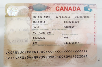 Chúc mừng học sinh Vũ Công Đức đã đậu Visa du học Canada