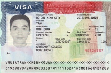 Chúc mừng học sinh Trần Minh Quân đậu Visa du học Mỹ